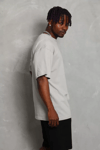 Unisex Oversize Düz Bisiklet Yaka T-shirt - Gri