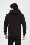 Unisex Tam Fermuarlı Kapşonlu  Sweatshirt - Siyah