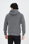 Unisex Tam Fermuarlı Kapşonlu  Sweatshirt - Füme