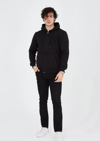Unisex Tam Fermuarlı Kapşonlu  Sweatshirt - Siyah