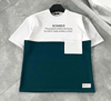 Unisex Torba Cep Detaylı  Parçalı T-shirt - Lacivert