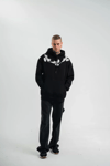 Unisex Uzun Kol Bisiklet Yaka Yıkamalı Sweatshirt - Siyah