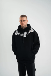 Unisex Uzun Kol Bisiklet Yaka Yıkamalı Sweatshirt - Siyah