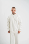 Uzun Kol Bisiklet Yaka Basic Sweatshirt - Beyaz