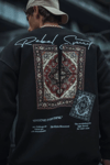 Uzun Kol Bisiklet Yaka Baskılı Sweatshirt - Siyah
