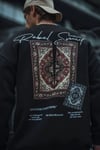 Uzun Kol Bisiklet Yaka Baskılı Sweatshirt - Siyah