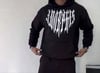 Uzun Kol Kapşonlu Baskılı Sweatshirt - Siyah