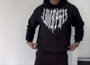 Uzun Kol Kapşonlu Baskılı Sweatshirt - Siyah