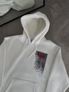 Uzun Kol Kapşonlu Ön Ve Arka Baskılı Sweatshirt - Beyaz