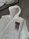 Uzun Kol Kapşonlu Ön Ve Arka Baskılı Sweatshirt - Beyaz