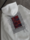 Uzun Kol Kapşonlu Ön Ve Arka Baskılı Sweatshirt - Beyaz