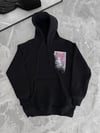 Uzun Kol Kapşonlu Ön Ve Arka Baskılı Sweatshirt - Siyah