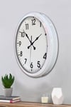 White Classic Modern 52 Cm Metal Duvar Saati