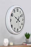 White Classic Modern 52 Cm Metal Duvar Saati