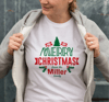 Yılbaşı Merry Christmas Miller Baskılı Oversize Bisiklet Yaka T-shirt - Beyaz