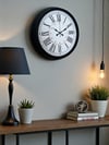 Zentime Siyah Asil Tasarım Roma Rakamlı 40 cm Metal Duvar Saati