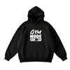 Gym Mode On/Off Baskılı Siyah Kapüşonlu Sweatshirt - Unisex Oversize Fitness Spor Salonu İçin Hoodie