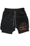 Hızlı Kuruyan 2 in 1 Yetişkin Unisex Spor Today I Will Do Baskılı Taytlı Şort Fitness Gym Antrenman
