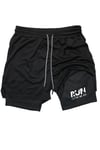 Hızlı Kuruyan 2 in 1 Yetişkin Unisex Spor Run To Be Fit Baskılı Taytlı Şort Fitness Gym Antrenman