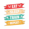 Hızlı Kuruyan 2in1 Yetişkin Unisex Eat Sleep Train Repeat Baskılı Taytlı Şort Fitness Gym Antrenman