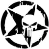 Kaliteli Penye Kadın Erkek Yetişkin Baskılı Beyaz Gri Siyah Tshirt Punisher Beyaz