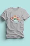 Kaliteli Penye Kız Çocuk Baskılı Gri Tshirt 5 6 7 8 9 10 11 12 13 14 yaş Kucuk Prens Petit Prince