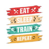 Machi Kadın Erkek Unisex Eat Train Repeat Baskılı Siyah Penye Rahat Kesim Lastikli Günlük Spor Şortu
