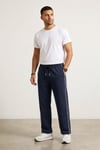 Machi Lacivert Erkek Biyeli Baggy Eşofman Altı Bol Paça Rahat Kalıp Beli Lastikli Cepli Sweatpants