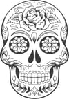 Machi Unisex Mexican Skull Baskılı Siyah Penye Rahat Kesim Cepli Lastikli Günlük Spor Şortu