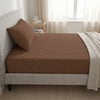Maki Home %100 Pamuklu Retro Beyaz Puantiyeli Kahverengi 120x200 Tek Kişilik Lastikli Çarşaf Seti