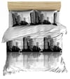Maki Home %100 Pamuklu Şehir Temalı City 200x220+2*(50x70) Çift Kişilik Nevresim Ve Yastık Kılıfı