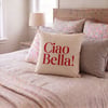 Maki Home 41x41 cm Ciao Bella Desenli Kırlent Kılıfı - İtalyan Tarzı Eğlenceli Motto Dekoratif
