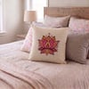 Maki Home 41x41 cm Lotus Çiçeği Desenli Kırlent Kılıfı - Bohem Temalı Salon Yazlık Dekoratif 
