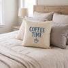 Maki Home 41x41 cm Mavi Coffee Time Desenli Kırlent Kılıfı - Kahve Köşesi ve Mutfak İçin Eğlenceli