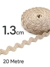 Maki Home Bej Çok Amaçlı Dekoratif Zikzak Şerit Sutaşı Biye Dikiş ve Süsleme Şeridi 1.3cm x 20Metre