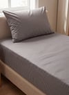 Maki Home Çizgili Polycotton 90x190+50x70 Tek Kişilik Lastikli Çarşaf  Set Yurt Pansiyon Öğrenci Evi