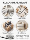 Maki Home Siyah Beyaz Çok Amaçlı Dekoratif Dilimli Biye Dikiş & Süsleme Şeridi Kurdele 1cm x 20Metre