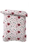 Maki Home Yastık Kılıfsız Tek Kişilik 160x220 cm Pamuklu Tek Nevresim Kırmızı Pembe Kalp Desenli
