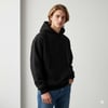Makiteks Siyah Pamuklu Unisex Kanguru Cepli Kapüşonlu Relax Fit Rahat Kesim Basic Sweatshirt