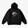 Makiteks Siyah Pamuklu Unisex Kanguru Cepli Kapüşonlu Rahat Kesim Camping Baskılı Sweatshirt
