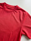 Unisex Kırmızı Dry Touch Nefes Alabilen Kısa Kollu Spor T-Shirt Hızlı Kuruyan Koşu Fitness Antrenman