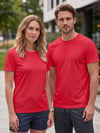 Unisex Kırmızı Dry Touch Nefes Alabilen Kısa Kollu Spor T-Shirt Hızlı Kuruyan Koşu Fitness Antrenman