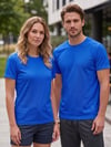 Unisex Mavi Dry Touch Nefes Alabilen Kısa Kollu Spor T-Shirt Hızlı Kuruyan Koşu Fitness Antrenman