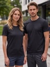 Unisex Siyah Dry Touch Nefes Alabilen Kısa Kollu Spor T-Shirt Hızlı Kuruyan Koşu Fitness Antrenman