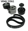 V Kayış Seti Fiesta 1.4 Tdci 02>08 206 207 307 407 Bıpper Partner C2 C3 Nemo Bıpper  Berlıngo Pıcasso 1.4 Hdı 1.6 Hdi ( V Kayış+Gergi Rulmanı+Kütük) Skf VKMA 33061
