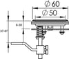 Gömme Kulp 51mm Kilitli