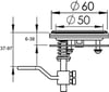 Gömme Kulp 51mm Kilitsiz