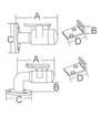 Stoper 90° - 49x50mm
