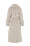 Aino Belt Faux Fur Coat-Gray