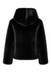 Alba Hood Faux Fur Jacket-Black